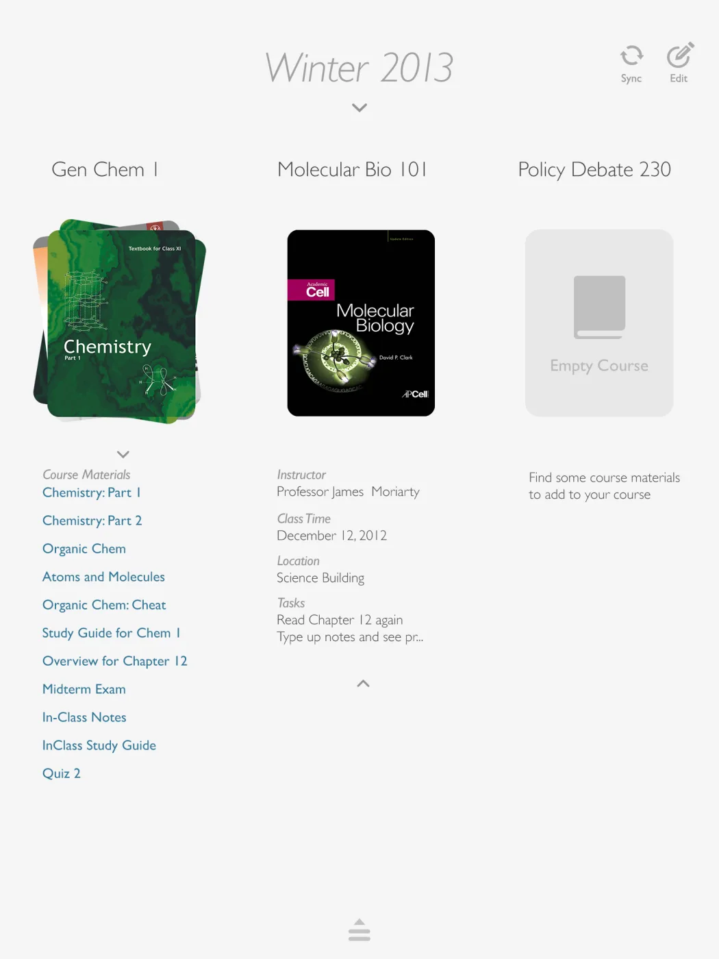 Yuzu course library on an iPad